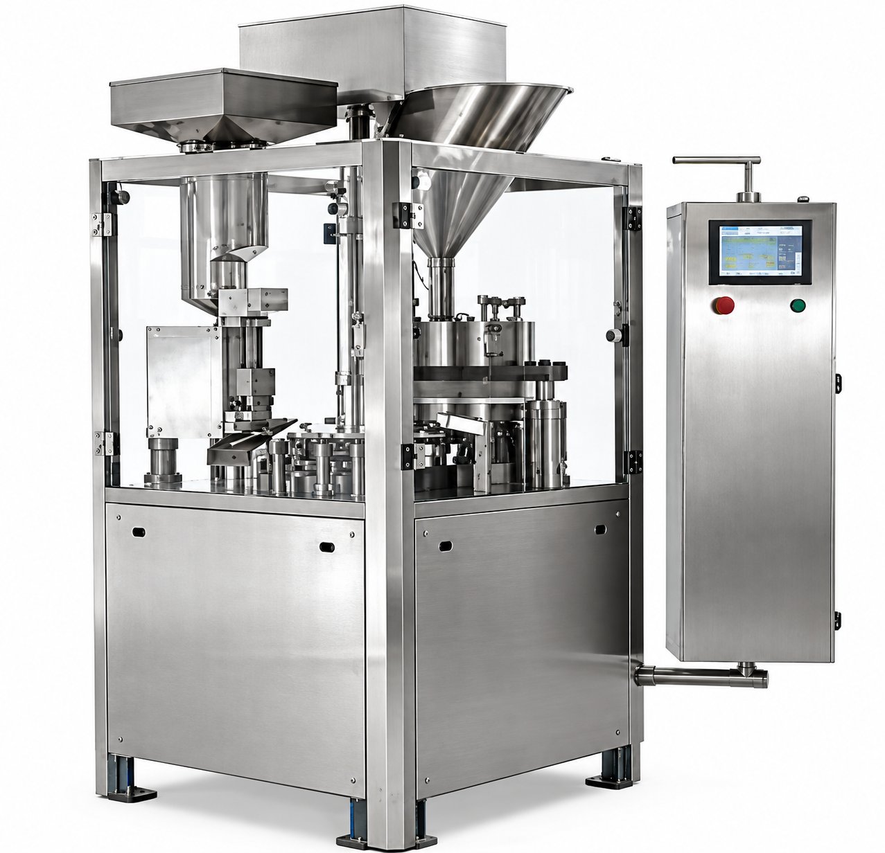 Automatic capsule filling machine for pharmaceutical and supplement production