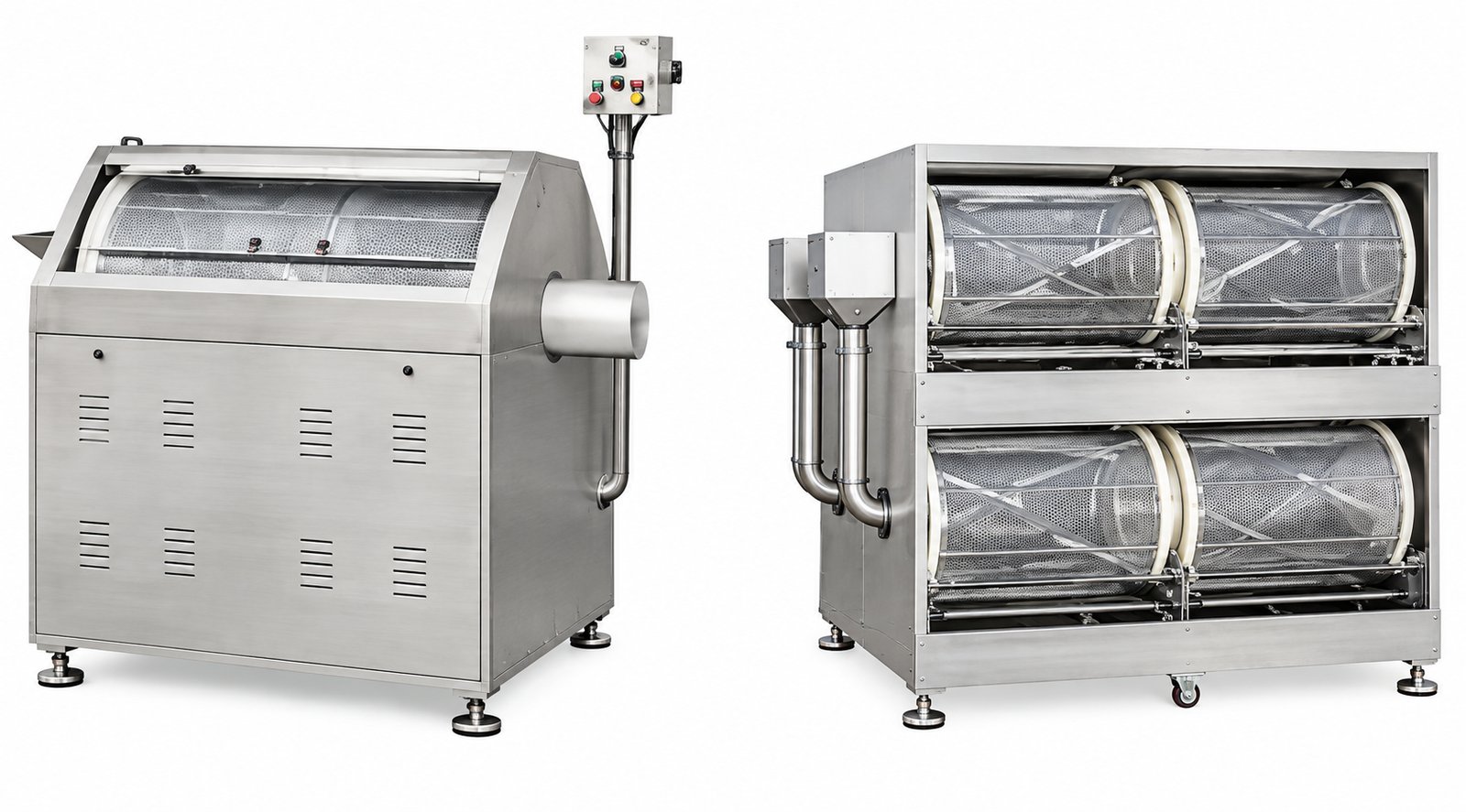Dual-drum tumble dryer machine for pharmaceutical granule drying